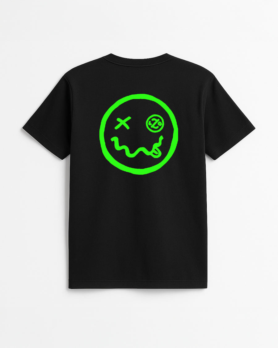 T-SHIRT GREEN SMILE BLACK