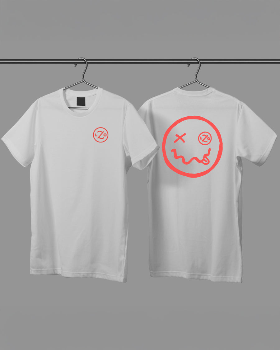 T-SHIRT RED SMILE WHITE